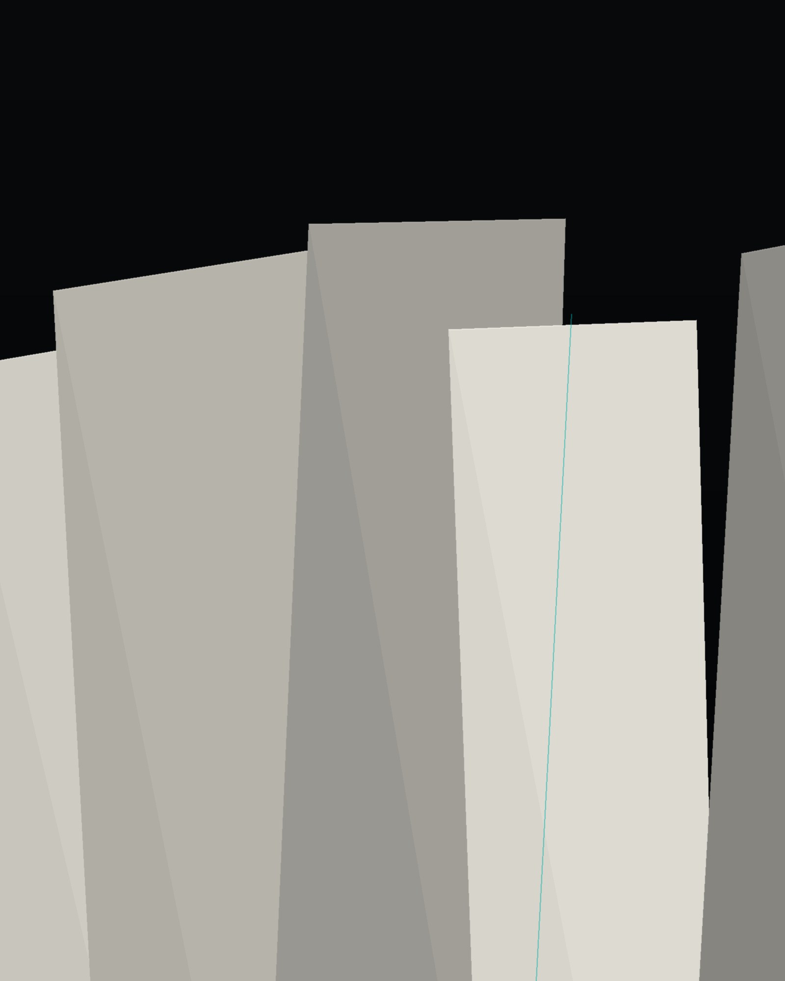 Folded architectural concrete planes representing long-duration value